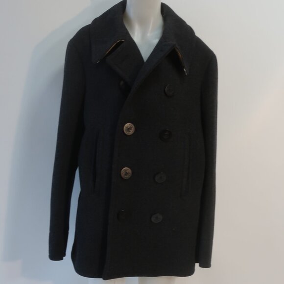 Burberry Other - Mens Burberry Claythorpe Double-Breasted Peacoat Charcoal Gray Coat 54 US/44R